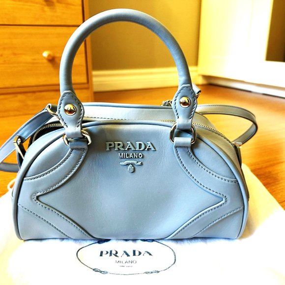 Prada Handbags - NEW Prada Light Blue Bowling Bag